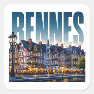 Rennes Frankreich Bretonisches Erbe Schönheit Quadratischer Aufkleber