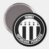 Rennes Round Emblem Magnet (Vorderseite/Rückseite)