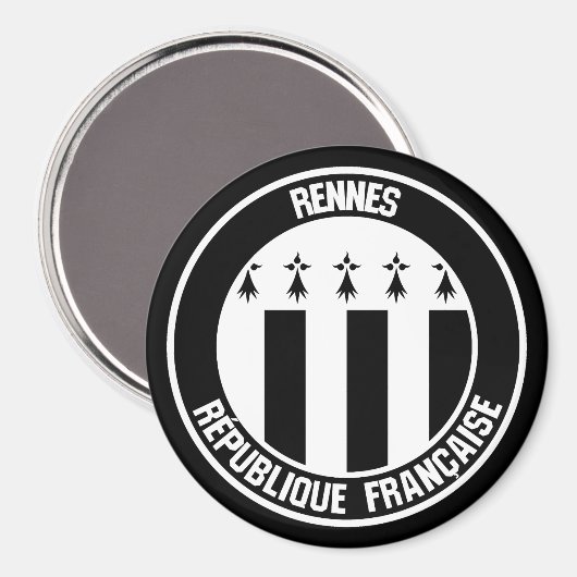 Rennes Round Emblem Magnet (Vorderseite/Rückseite)