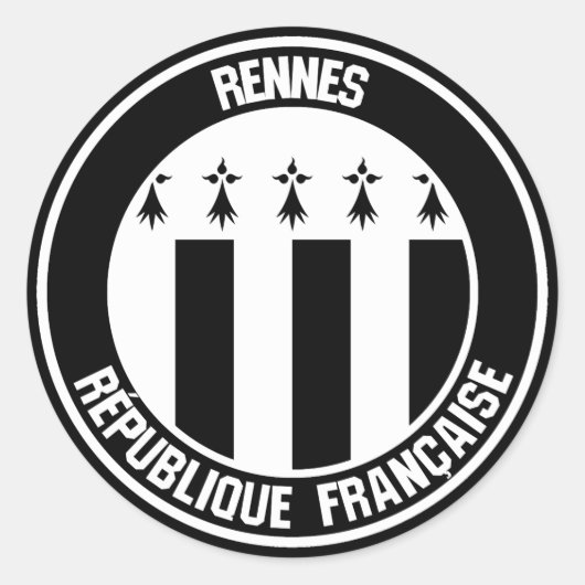 Rennes Round Emblem Runder Aufkleber (Vorderseite)