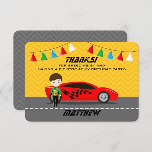 Rennfahrer Einladung (Vorne/Hinten)