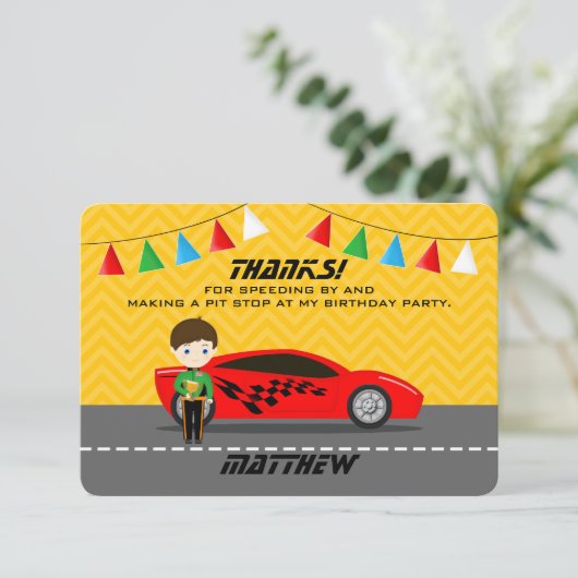 Rennfahrer Einladung (Stehend Vorderseite)