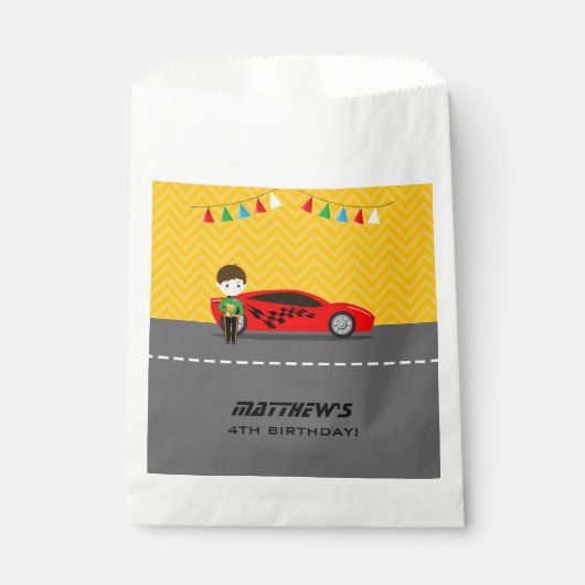 Rennfahrer Geschenktütchen (Vorderseite)