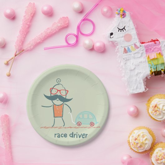 Rennfahrer Pappteller (Party)