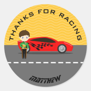 Rennfahrer Runder Aufkleber