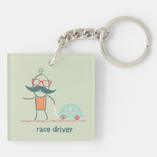 Rennfahrer Schlüsselanhänger (Rückseite)