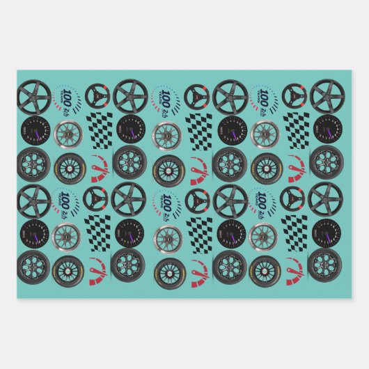 Rennfahrer und Motorsport-Enthusiasten für ihn Geschenkpapier Set (Vorderseite 2)