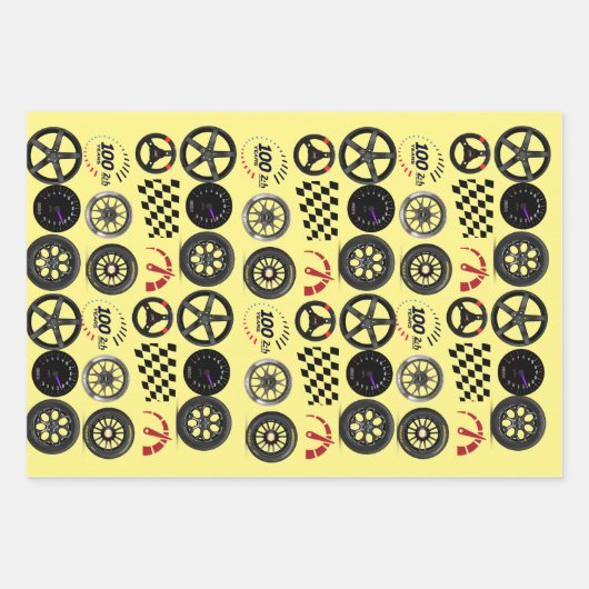 Rennfahrer und Motorsport-Enthusiasten für ihn Geschenkpapier Set (Vorderseite)