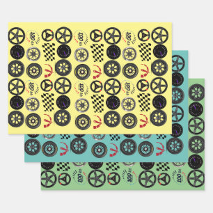 Rennfahrer und Motorsport-Enthusiasten für ihn Geschenkpapier Set