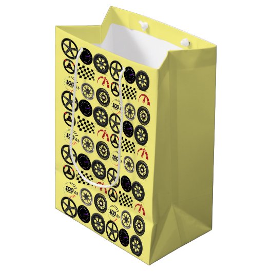 Rennfahrer und Motorsport-Enthusiasten für ihn Mittlere Geschenktüte (Vorderseite Schrägansicht)