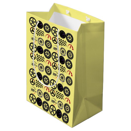 Rennfahrer und Motorsport-Enthusiasten für ihn Mittlere Geschenktüte (Rückseite Schrägansicht)