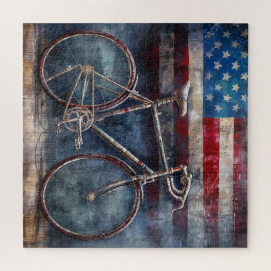 Rennfahrrad im Hintergrund der Acryl-amerikanische Puzzle (Horizontal)