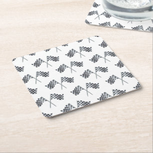 Rennflagge Baby Shower Serviette Rechteckiger Pappuntersetzer