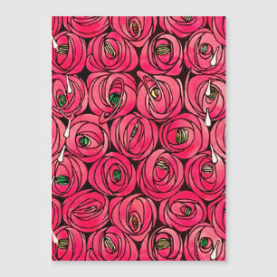Rennie Mackintosh Rose Art Nouveau Blumenmuster Magnetkarte