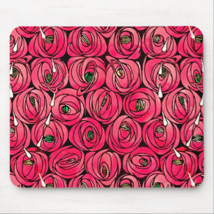 Rennie Mackintosh Rose Art Nouveau Blumenmuster Mousepad