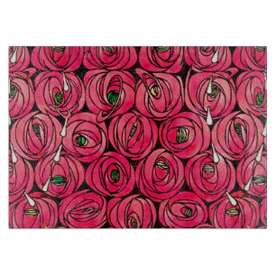 Rennie Mackintosh Rose Art Nouveau Blumenmuster Schneidebrett
