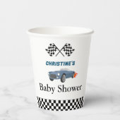 Rennjunge Baby Dusche Party Pappbecher (Rückseite)