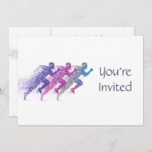 Rennläufer - Thema Geburtstag Einladung (Vorne/Hinten)