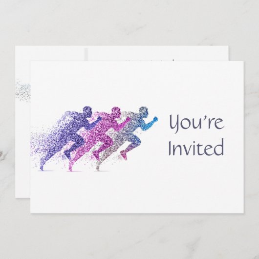 Rennläufer - Thema Geburtstag Einladung (Vorne/Hinten)