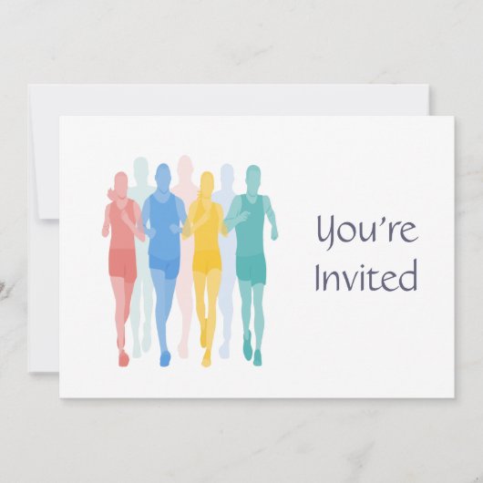 Rennläufer - Thema Geburtstag Einladung (Vorderseite)