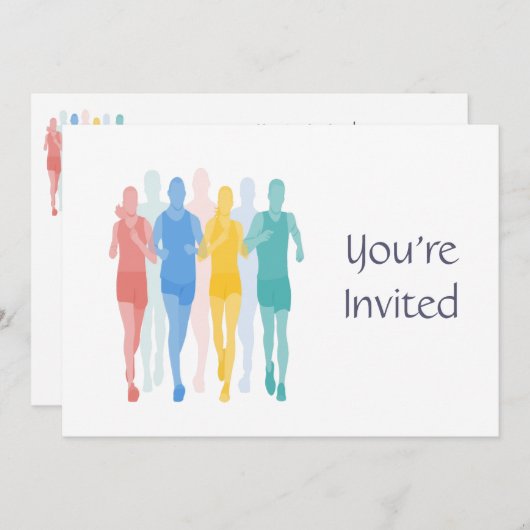 Rennläufer - Thema Geburtstag Einladung (Vorne/Hinten)