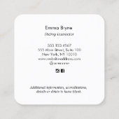 Rennlehrer-Visitenkarte Quadratische Visitenkarte (Rückseite)