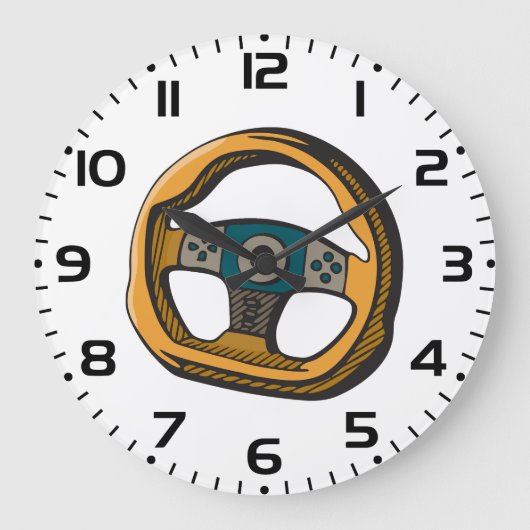 Rennlenkrad-Controller für Gamer Große Wanduhr (Vorderseite)