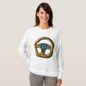 Rennlenkrad-Controller-Gamerin T-Shirt (Vorne ganz)