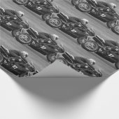 Rennmotorrad Geschenkpapier (Ecke)