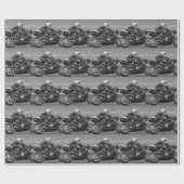 Rennmotorrad Geschenkpapier (Flach)
