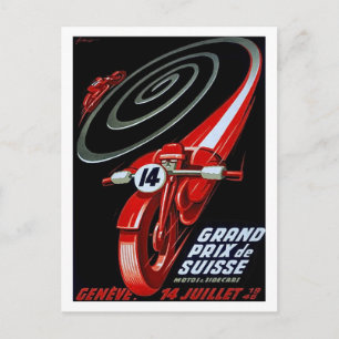 Rennmotorrad in Fahrt, Vintage-Postkarte Postkarte