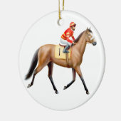 Rennpferd, das zur Posten-Verzierung trottet Keramik Ornament (Links)