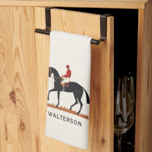 Rennpferd Derby Jockey im Vintage-Stil Geschirrtuch