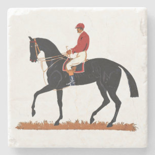 Rennpferd Derby Jockey im Vintage-Stil Steinuntersetzer