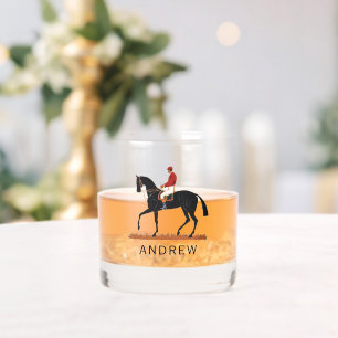 Rennpferd Derby Jockey im Vintage-Stil Whiskyglas