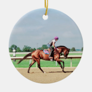 Rennpferd Keramik Ornament