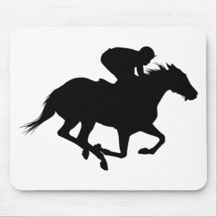 Rennpferd-Silhouette Mousepad