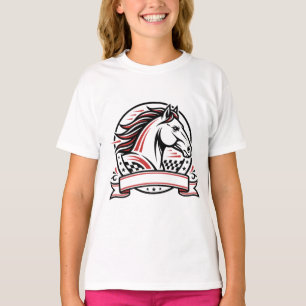 Rennpferd-T-Shirt mit roten Akzenten T-Shirt