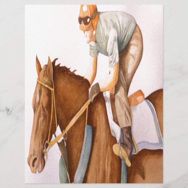 Rennpferd und Jockey (Vorderseite)