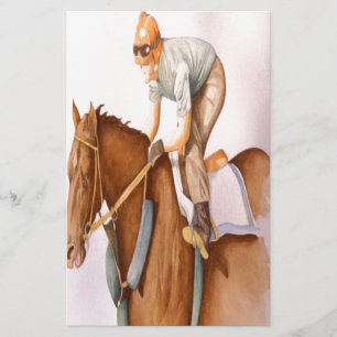 Rennpferd und Jockey Briefpapier