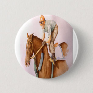 Rennpferd und Jockey Button