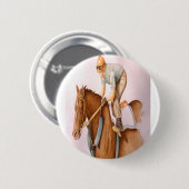 Rennpferd und Jockey Button (Vorne & Hinten)