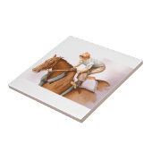 Rennpferd und Jockey Fliese (Seite)