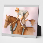 Rennpferd und Jockey Fotoplatte (Seite)