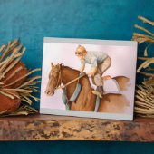 Rennpferd und Jockey Fotoplatte (Seite)