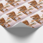 Rennpferd und Jockey Geschenkpapier (Ecke)
