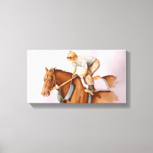 Rennpferd und Jockey Leinwanddruck