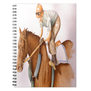 Rennpferd und Jockey Notizblock
