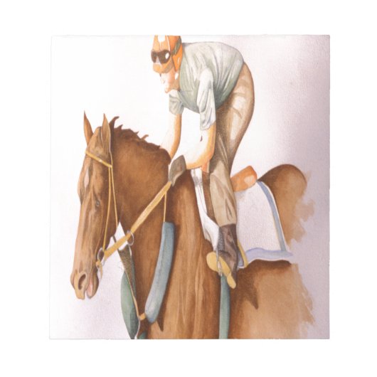 Rennpferd und Jockey Notizblock (Vorderseite)