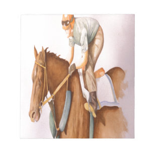 Rennpferd und Jockey Notizblock